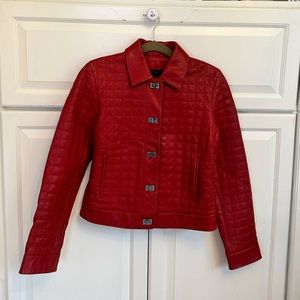 Siena Studio Red Quilted Leather Jacket